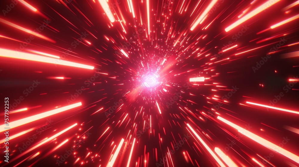 Aufkleber realistic modern illustration of hyperspace rocket pattern with neon glow effect. fantasy explosion 