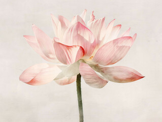 Delicate Pink Lotus: A Serene Watercolor painting