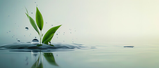 A leaf is floating on top of a body of water, tranquility and peacefulness