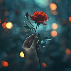 Say love with red rose to your lovers in Saint Jord's Day.