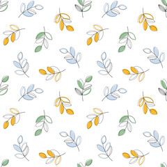 Seamless pattern, leaves pattern, cute background, leaves wallpaper