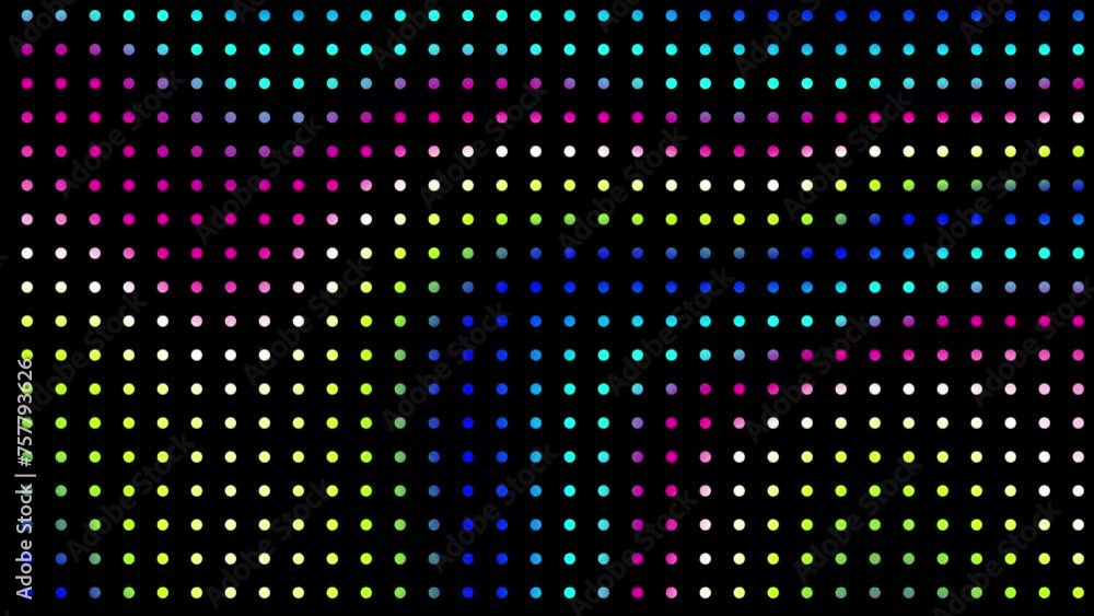 Aufkleber Animated abstract technology black background random dots and grid 4K. Random dots