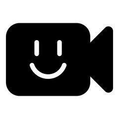 Video camera icon for video call, streaming and entertainment