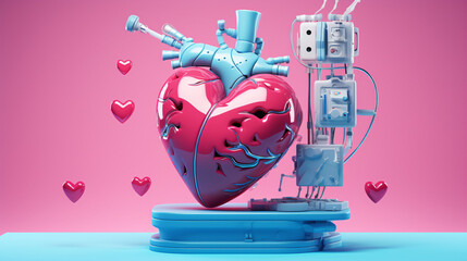 Robotic assisted cardiac surgeries solid color background