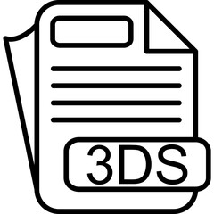 3DS File Format Icon - obrazy, fototapety, plakaty