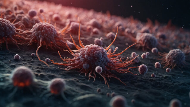 3d rendered illustration background of Cancer cells