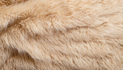 Closeup of beige Fur Texture. Smooth Fluffy and Silky Background