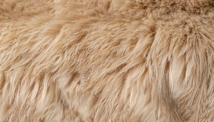 Closeup of beige Fur Texture. Smooth Fluffy and Silky Background