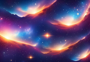 Obraz na płótnie Canvas Galactic Landscape Background, Background, Galactic, Space, Universe, Cosmos, Stars, Nebula, Astronomy, Outer Space, Fantasy, Sci-Fi, Astral, Sky, AI Generated