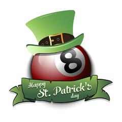 Happy St. Patricks day and billiard ball - 757797433