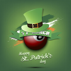 Happy St. Patricks day and billiard ball - 757797653