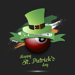 Happy St. Patricks day and billiard ball - 757797847