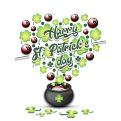 Happy St. Patricks day and billiard ball - 757798091