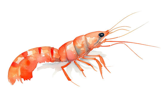 shrimp painted background orange white clean watercolor Single