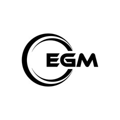 EGM letter logo design in illustration. Vector logo, calligraphy designs for logo, Poster, Invitation, etc.