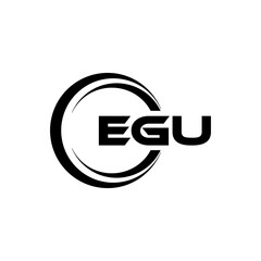 EGU letter logo design in illustration. Vector logo, calligraphy designs for logo, Poster, Invitation, etc.