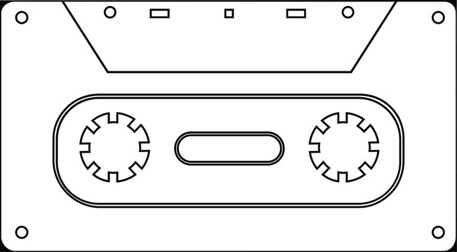 cassette tape icon from technology collection. Thin linear cassette tape, sound, cassette outline icon isolated on white background. Line vector cassette tape sign, symbol for web and mobile
