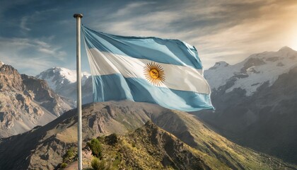 Argentina flag waving national symbol 