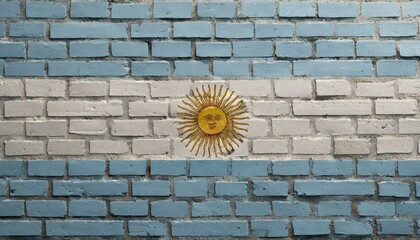 Argentina flag bricks wall effect, national symbol
