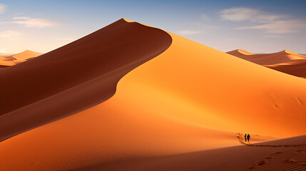 Fototapeta na wymiar Sand dunes in the Sahara Desert Merzouga Morocco ..