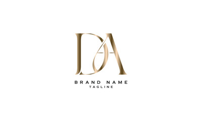 DA, AD, Abstract initial monogram letter alphabet logo design