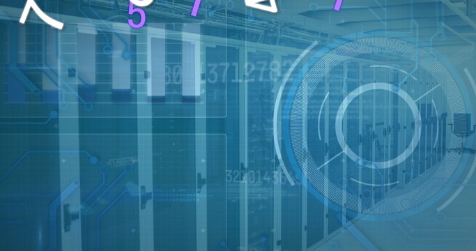 Image of scope scanning and data processing over cityscape