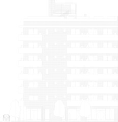 Adobe Illustrator Artwork vector sketch illustration of architectural design drawing for flats and simple hotels 