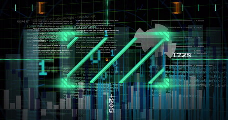 Image of data processing over shapes