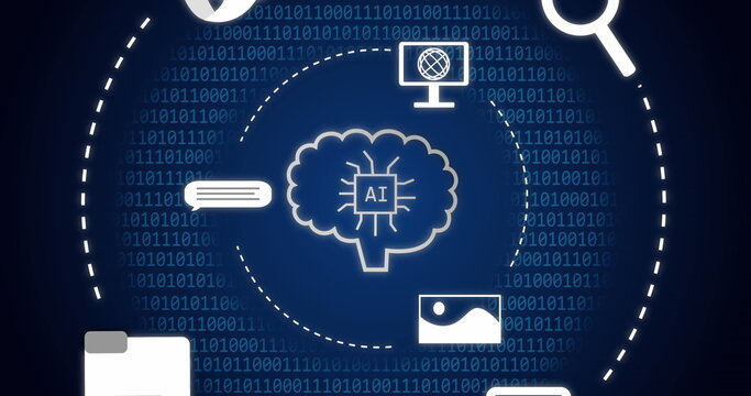 Digital brain art symbolizes AI and tech, hinting at data analysis.