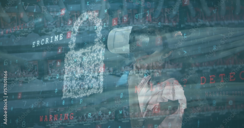 Aufkleber digital art depicts data vulnerability and cyber threats.