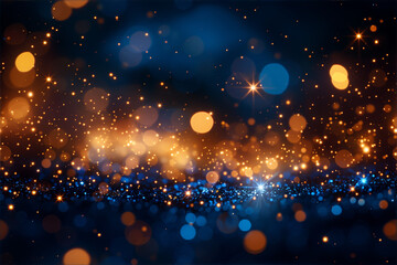 Fototapeta na wymiar Ethereal Display of Light Spots and Bokeh Effects: A Dreamy Scene Reminiscent of a Starry Night or Magical Realm