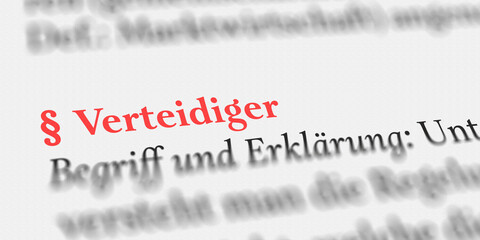 Das Wort Verteidiger im Buch erklärt mit Paragraph Zeichen