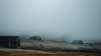 Fototapeta na wymiar Mystical Iceland: Enigmatic Fog Blankets the Landscape. Generative AI
