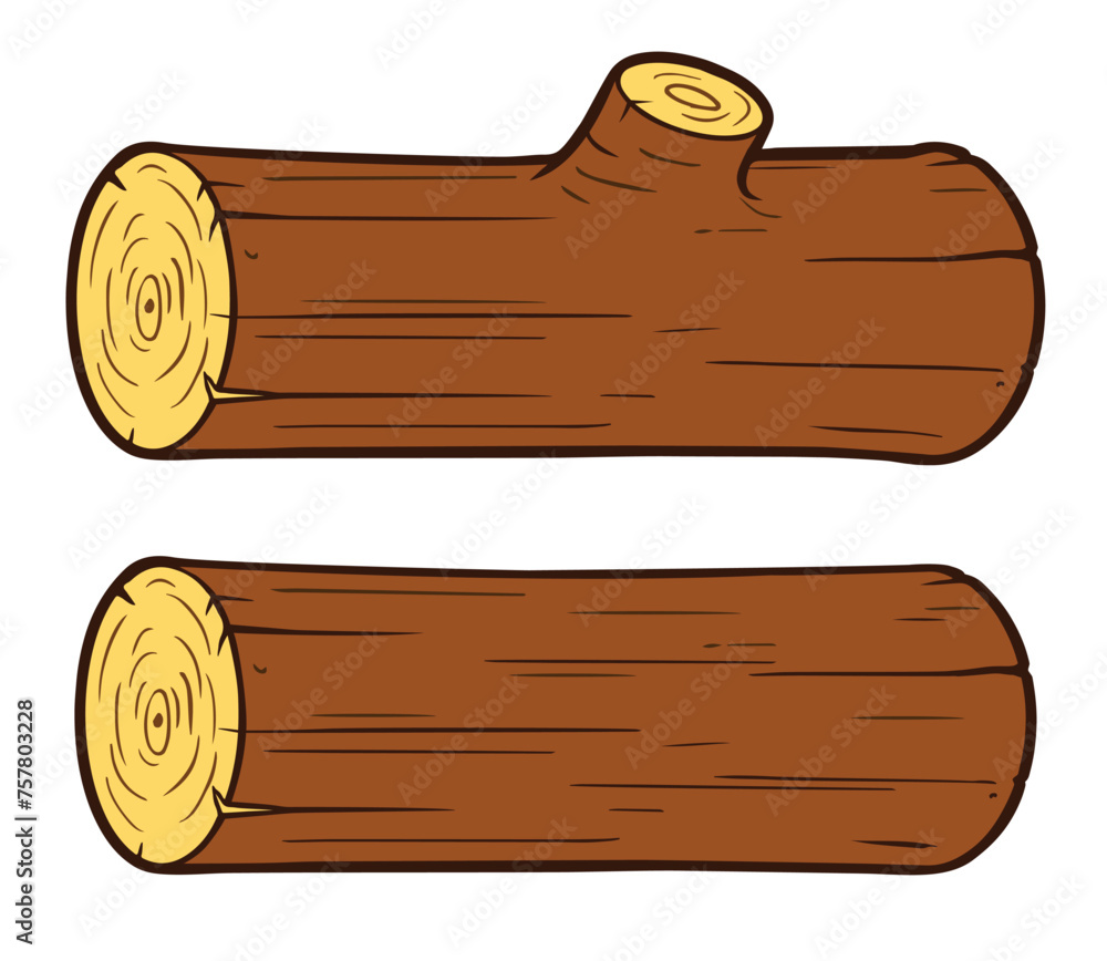 Canvas Prints simple cartoon wood firewood log