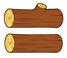 simple cartoon wood firewood log