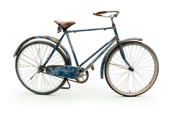 Obraz premium Broken bicycle isolated on white background Generative Ai 