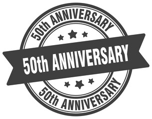 50th anniversary stamp. 50th anniversary label on transparent background. round sign