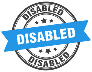 disabled stamp. disabled label on transparent background. round sign