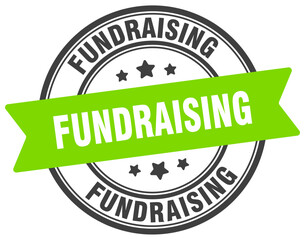 fundraising stamp. fundraising label on transparent background. round sign
