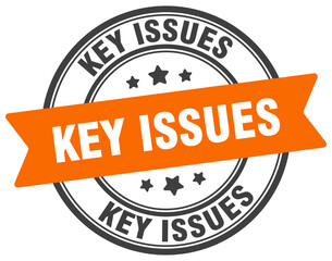 key issues stamp. key issues label on transparent background. round sign