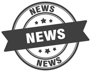 news stamp. news label on transparent background. round sign