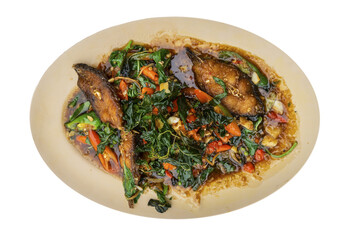 Stir fried Spicy Catfish (Pad Cha).