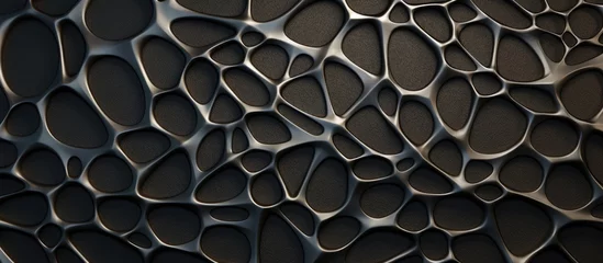 Foto op Canvas A detailed shot of a grey composite material grille with a circular pattern, resembling wire fencing or chainlink fencing. It could be an auto part or a decorative mesh design © 2rogan