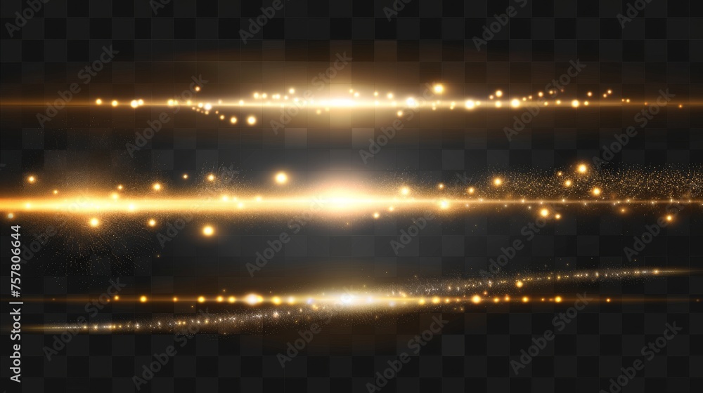 Poster light line with fade effect on transparent background. set of realistic modern illustrations of glow