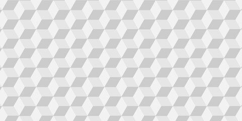 Abstract white and gray style minimal metal blank cubic. Geometric pattern illustration mosaic, square and triangle wallpaper cube. Seamless pattern grid square vector illustration tile element.