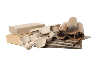 PNG, Cardboard, recycle concept, isolated on white background
