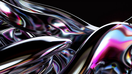 Ethereal Elixirs: Playful Liquid Forms on Noir Canvas. Generative AI