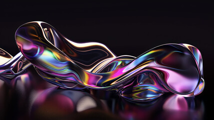 Ethereal Elixirs: Playful Liquid Forms on Noir Canvas. Generative AI