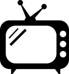 Retro Tv Icon in trendy Fill style isolated on transparent background. Television symbol template for graphic and web design vector illustration. Old TV with antenna. Video channel business concept.