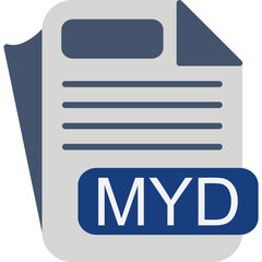 MYD File Format Icon - obrazy, fototapety, plakaty